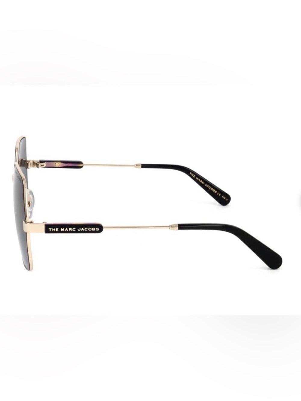 Marc Jacobs Women’s Hexagonal Sunglasses in Black & Gold 575/S RHL/90 - Picture 3 of 5